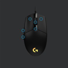 Logitech Gaming Mouse G203 LIGHTSYNC - Optisk, Kabling, Sort - Præcision & Komfort til Gamere!